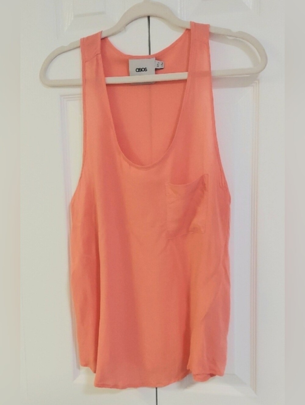 ASOS Top, Size 8, Tank, Mango Sorbet, Sheer, Racerback